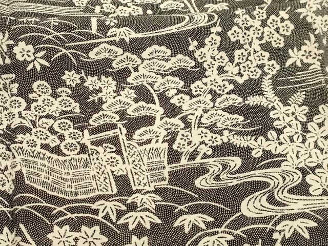 平和屋着物■江戸小紋　松竹梅風景文　正絹　逸品　AABL4358sx