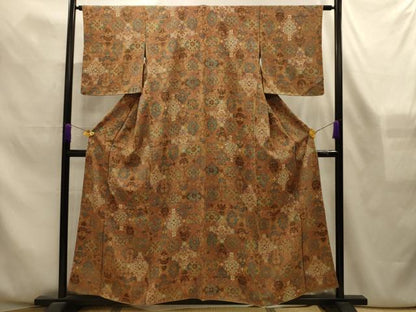 平和屋着物■上質な小紋　蜀江花文　正絹　逸品　AABL4359sx