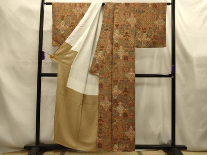 平和屋着物■上質な小紋　蜀江花文　正絹　逸品　AABL4359sx