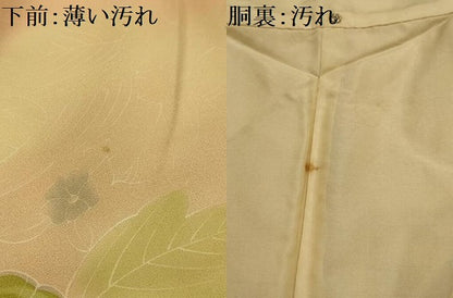 平和屋着物■上質な小紋　草花文　地紋起こし　暈し染め　正絹　逸品　AABL4361sx