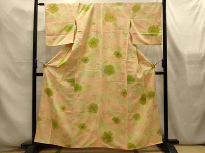 平和屋着物■上質な小紋　草花文　地紋起こし　暈し染め　正絹　逸品　AABL4361sx