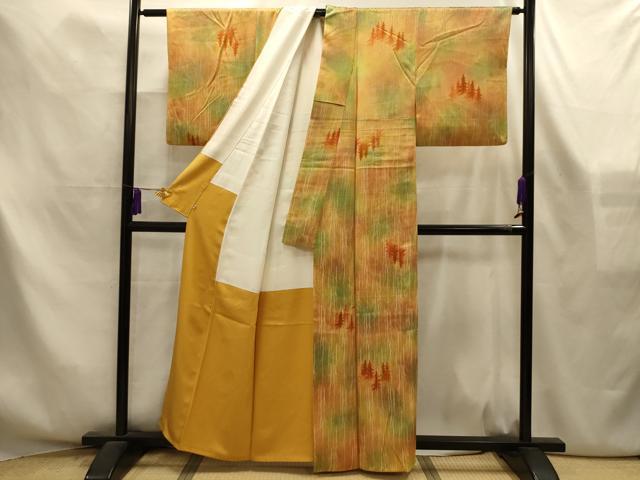 平和屋着物■上質な小紋　樹林文　暈し染め　西武百貨店扱い　正絹　逸品　AABL4363sx