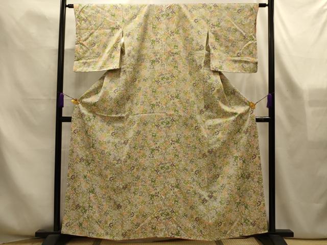 平和屋着物■上質な小紋　枝花文　金彩　正絹　逸品　AABL4364sx