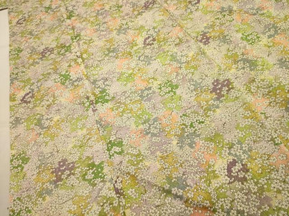 平和屋着物■上質な小紋　枝花文　金彩　正絹　逸品　AABL4364sx