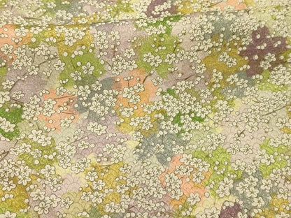 平和屋着物■上質な小紋　枝花文　金彩　正絹　逸品　AABL4364sx