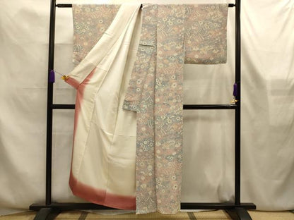 平和屋着物■上質な小紋　辻が花　鬼しぼ縮緬　正絹　逸品　AABL4365sx