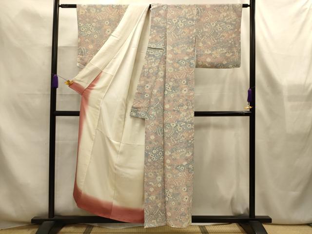平和屋着物■上質な小紋　辻が花　鬼しぼ縮緬　正絹　逸品　AABL4365sx