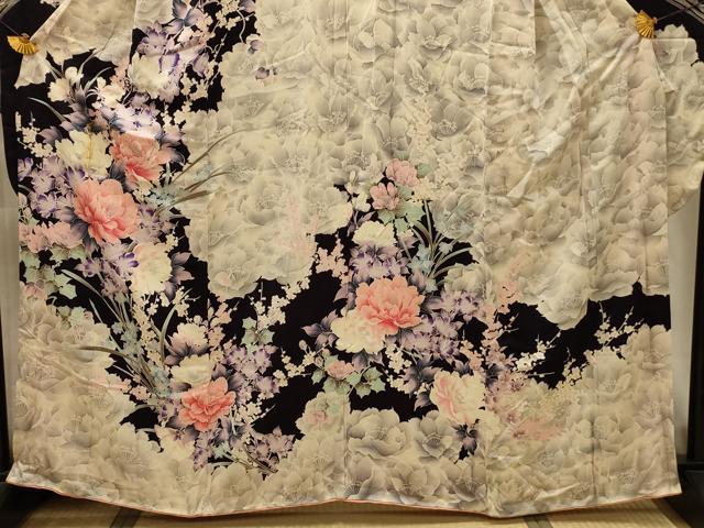 平和屋着物■豪華振袖　草花文　銀彩　やまと誂製　正絹　逸品　AABL4366sx
