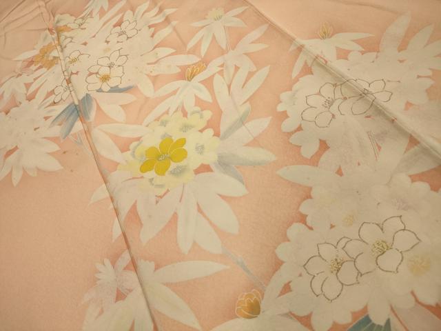 平和屋着物■訪問着　草花文　金彩　正絹　逸品　AABL4369sx
