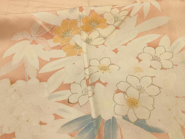 平和屋着物■訪問着　草花文　金彩　正絹　逸品　AABL4369sx