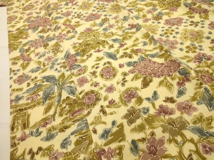 平和屋着物■上質な小紋　花風景文　鬼しぼ縮緬　正絹　逸品　AABL4372sx