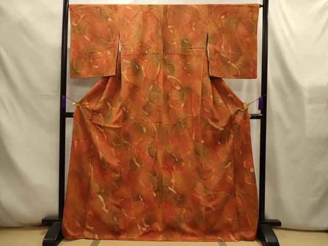 平和屋着物■上質な小紋　幾何学文様　暈し染め　正絹　逸品　AABL4376sx