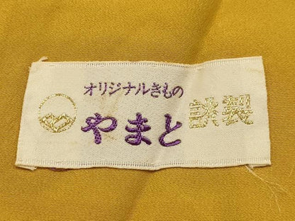 平和屋着物■上質な小紋　幾何学文様　そうけつ染　鬼しぼ縮緬　やまと誂製　正絹　逸品　AABL4377sx