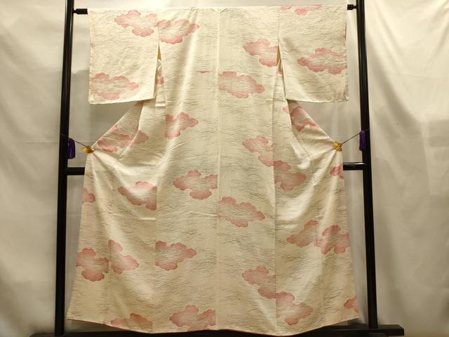 平和屋着物■上質な小紋　雲芝文　暈し染め　金彩　正絹　逸品　AABL4383sx