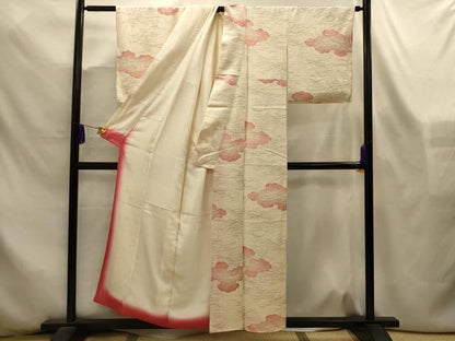 平和屋着物■上質な小紋　雲芝文　暈し染め　金彩　正絹　逸品　AABL4383sx