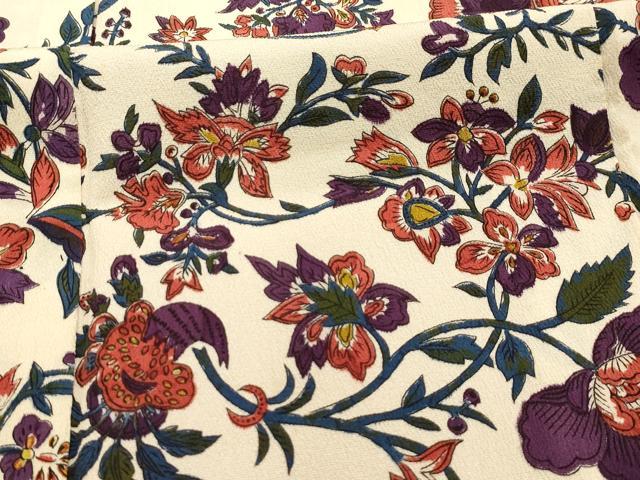 平和屋着物■上質な小紋　更紗花文　正絹　逸品　AABL4385sx