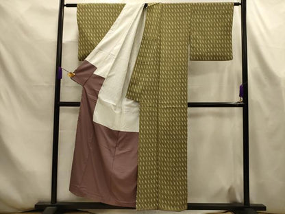 平和屋着物■上質な小紋　幾何学文様　正絹　逸品　AABL4390sx