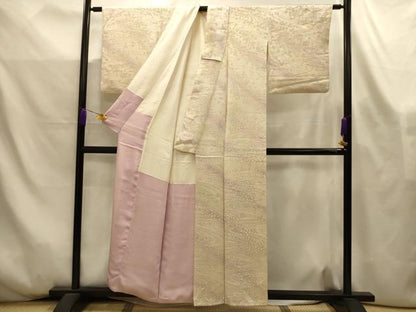 平和屋着物■上質な小紋　流水花文　暈し染め　正絹　逸品　AABL4392sx