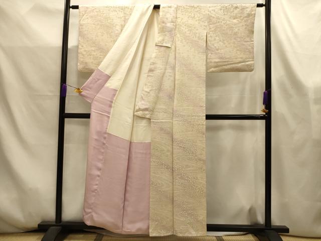 平和屋着物■上質な小紋　流水花文　暈し染め　正絹　逸品　AABL4392sx