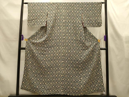 平和屋着物■上質な小紋　花菱文　正絹　逸品　AABL4393sx