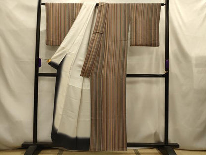 平和屋着物■上質な小紋　間道　鬼しぼ縮緬　正絹　逸品　AABL4394sx