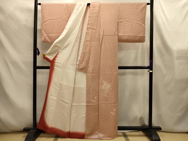平和屋着物■訪問着　刺繍　花文箱文　金彩　正絹　逸品　AABL4410sx