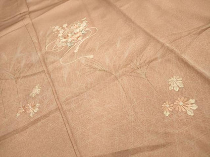 平和屋着物■訪問着　刺繍　花文箱文　金彩　正絹　逸品　AABL4410sx