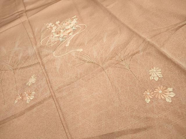 平和屋着物■訪問着　刺繍　花文箱文　金彩　正絹　逸品　AABL4410sx