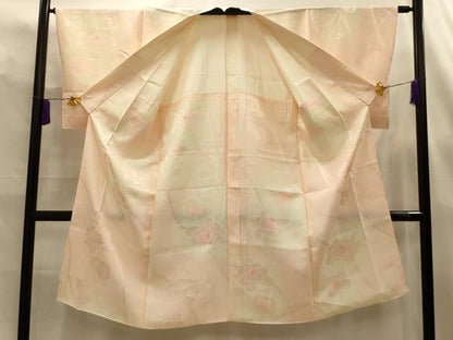 平和屋着物■長襦袢　無双仕立て　流水花文　暈し染め　正絹　逸品　AABL4412sx