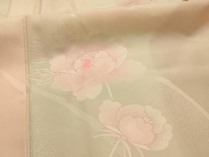 平和屋着物■長襦袢　無双仕立て　流水花文　暈し染め　正絹　逸品　AABL4412sx