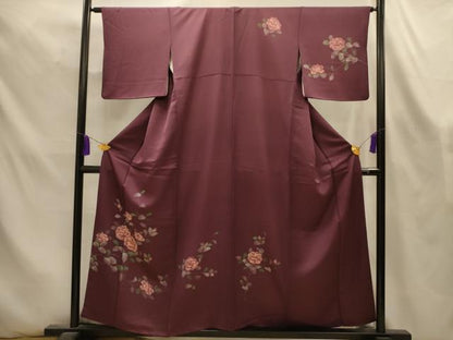 平和屋着物■訪問着　手描き　枝花文　正絹　逸品　AABL4415sx