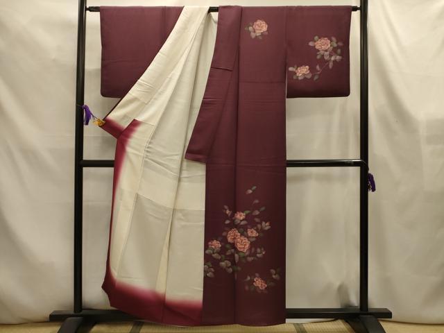 平和屋着物■訪問着　手描き　枝花文　正絹　逸品　AABL4415sx