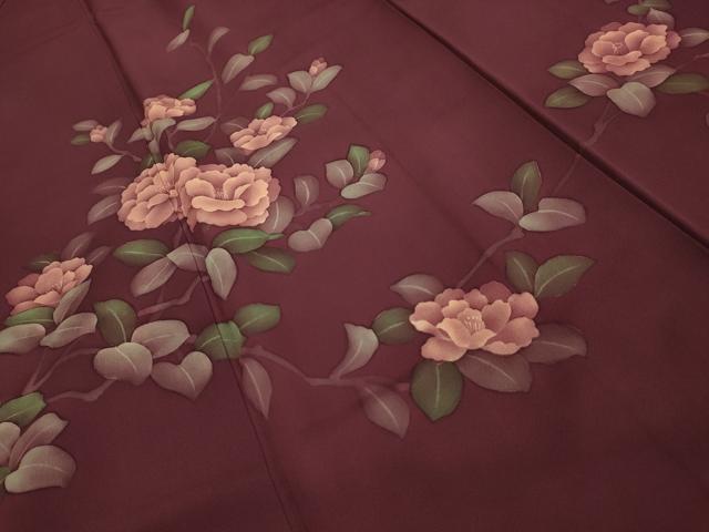 平和屋着物■訪問着　手描き　枝花文　正絹　逸品　AABL4415sx