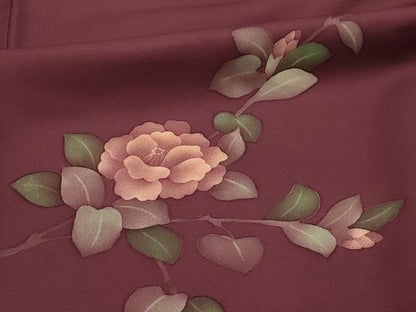 平和屋着物■訪問着　手描き　枝花文　正絹　逸品　AABL4415sx
