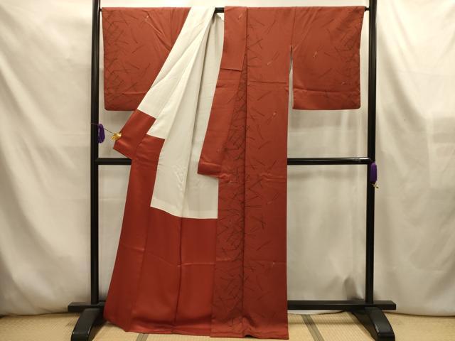 平和屋着物■上質な小紋　松葉文　金彩　正絹　逸品　AABL4417sx