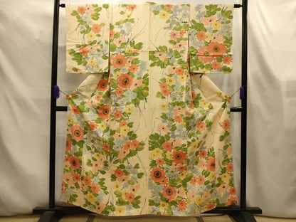 平和屋着物■訪問着　草花文　ろうけつ染　正絹　逸品　AABL4419sx