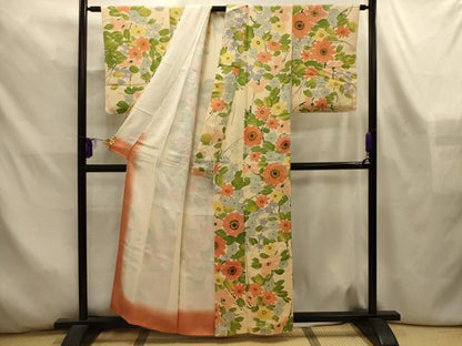 平和屋着物■訪問着　草花文　ろうけつ染　正絹　逸品　AABL4419sx
