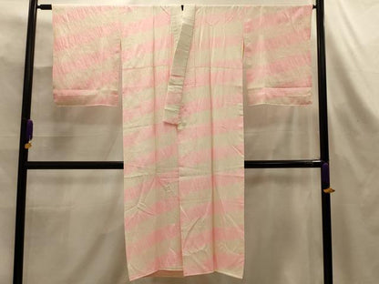 平和屋着物■長襦袢　袷　絞り　横段文　正絹　逸品　AABL4422sx