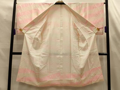 平和屋着物■長襦袢　袷　絞り　横段文　正絹　逸品　AABL4422sx