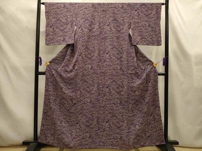 平和屋着物■上質な小紋　松葉文　正絹　逸品　AABL4423sx