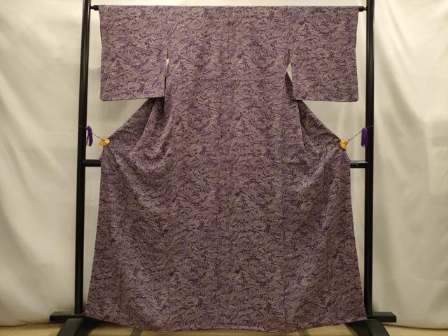 平和屋着物■上質な小紋　松葉文　正絹　逸品　AABL4423sx
