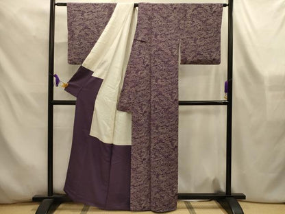 平和屋着物■上質な小紋　松葉文　正絹　逸品　AABL4423sx