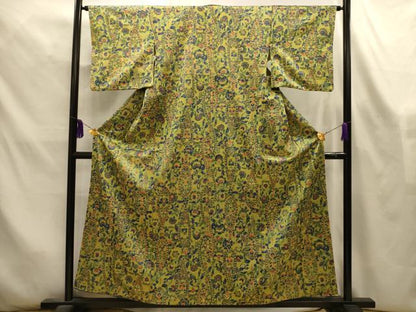 平和屋着物■上質な小紋　花鳥更紗　AABL4424sx