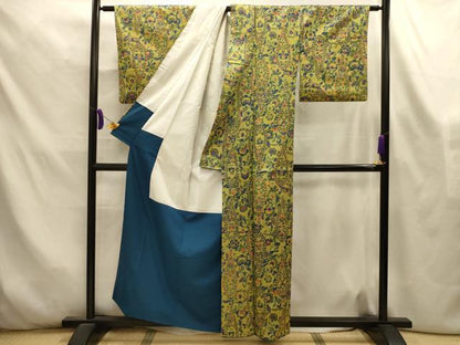 平和屋着物■上質な小紋　花鳥更紗　AABL4424sx