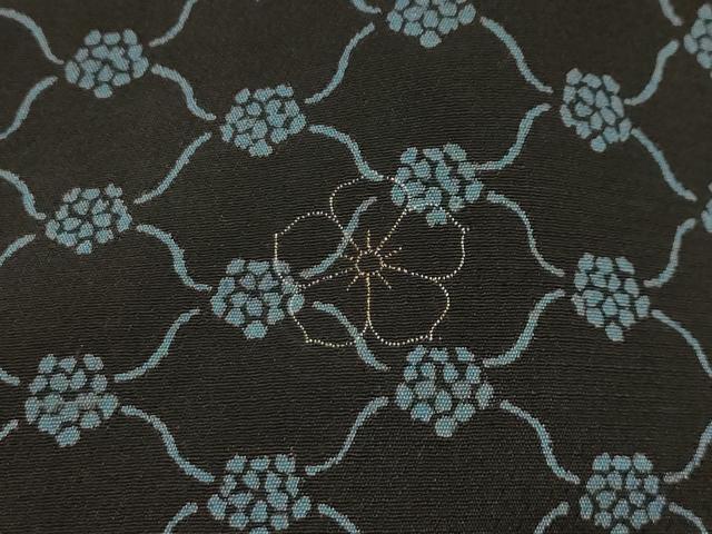 平和屋着物■豪華色留袖　刺繍　草花文　黒地　金糸　正絹　逸品　AABL4425sx
