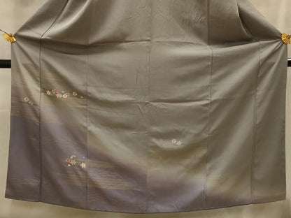平和屋着物■訪問着　刺繍　露芝花文　暈し染め　金糸　金彩　正絹　逸品　AABL4426sx