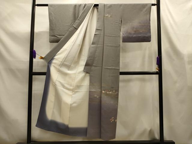 平和屋着物■訪問着　刺繍　露芝花文　暈し染め　金糸　金彩　正絹　逸品　AABL4426sx