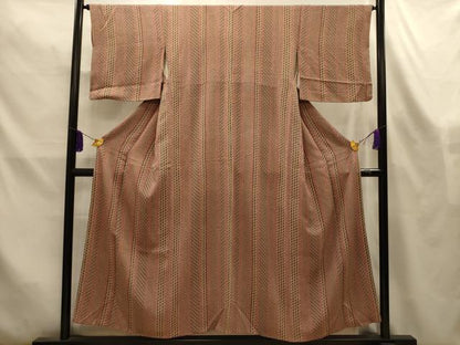 平和屋着物■上質な小紋　花間道　鬼しぼ縮緬　正絹　逸品　AABL4431sx