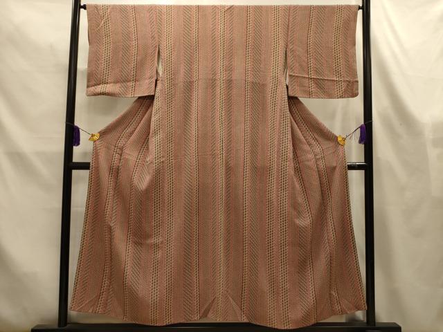 平和屋着物■上質な小紋　花間道　鬼しぼ縮緬　正絹　逸品　AABL4431sx