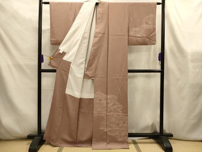 平和屋着物■江戸小紋　訪問着　飛鶴立波文　正絹　逸品　AABL4433sx